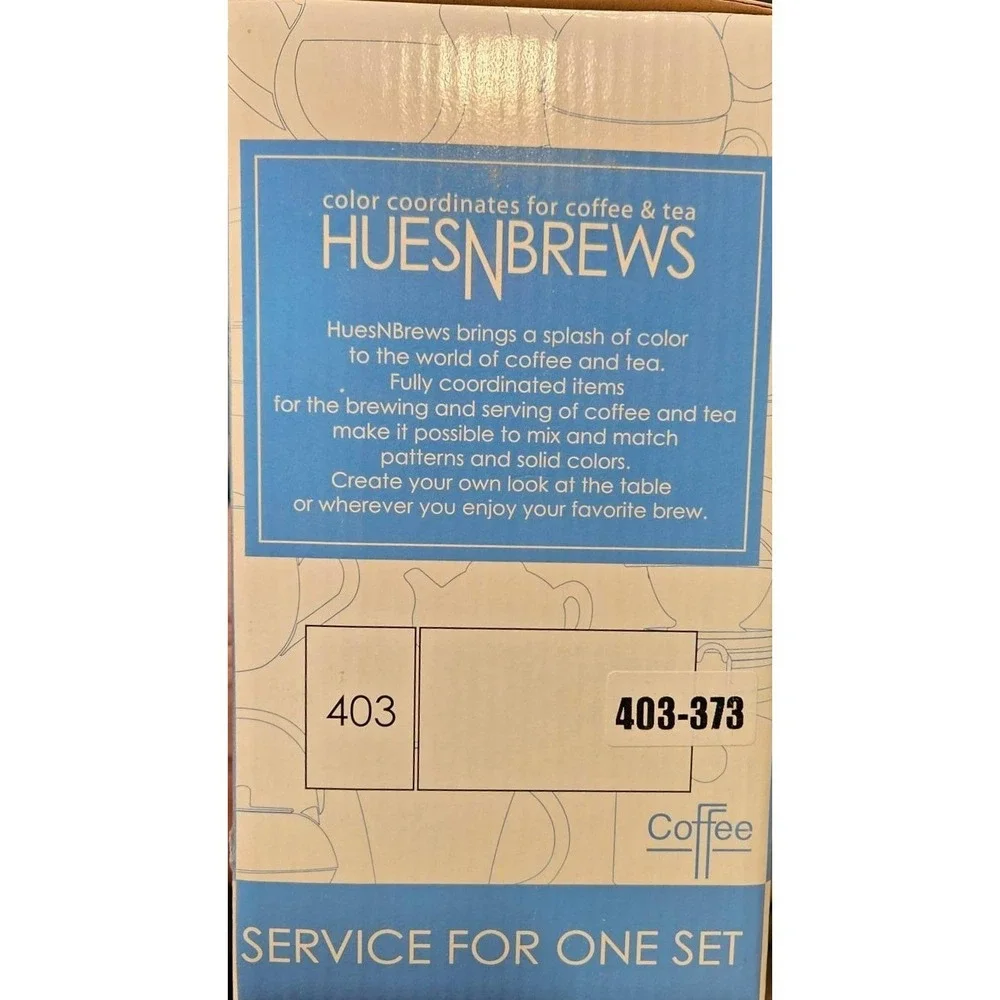 HuesNBrews Service For One‎ Tropical Leaf Ceramic Teapot Mug Creamer Set 403-373